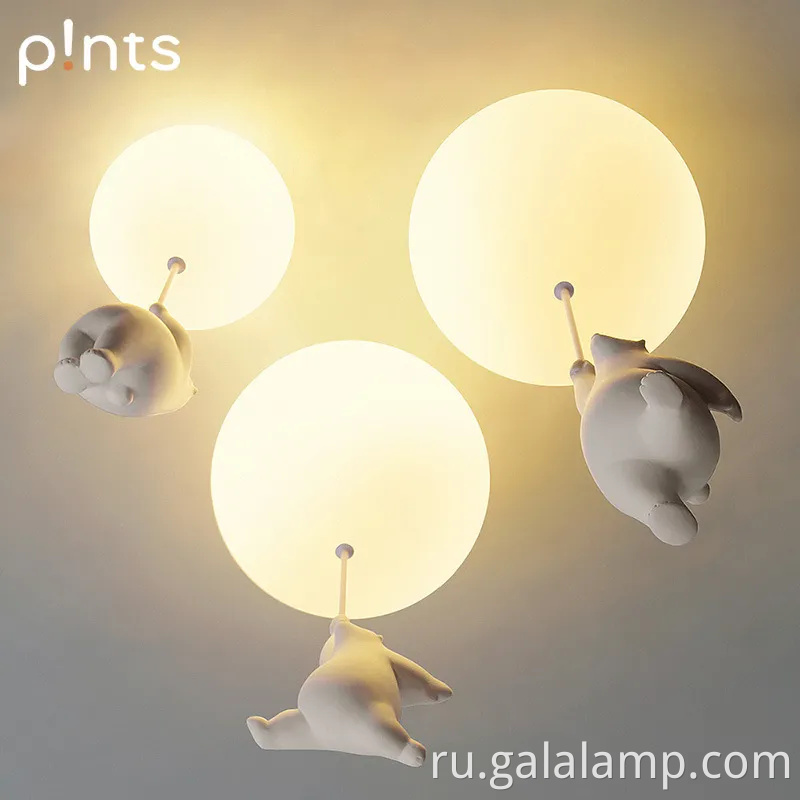 Современный скандинавский медведь светодиодный подвесной свет для детей